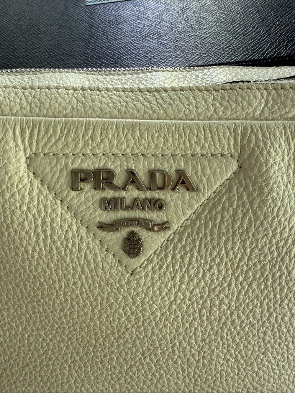 Prada Soft White Leather Crossbody Bag with Logo and Adjustable Leather strap - Picture 2 of 14